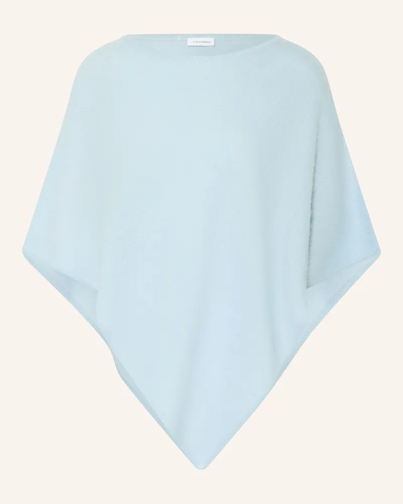 Darling Harbour Poncho aus Cashmere Himmelblau