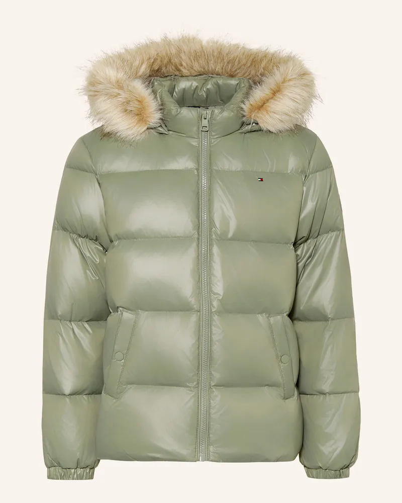 Tommy Hilfiger Daunenjacke Mit Kunstfell gruen Mint