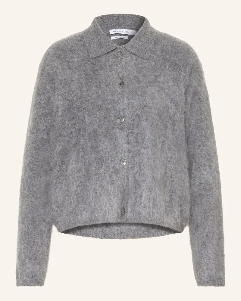 Mrs & HUGS Strickjacke Aus Cashmere grau Grau