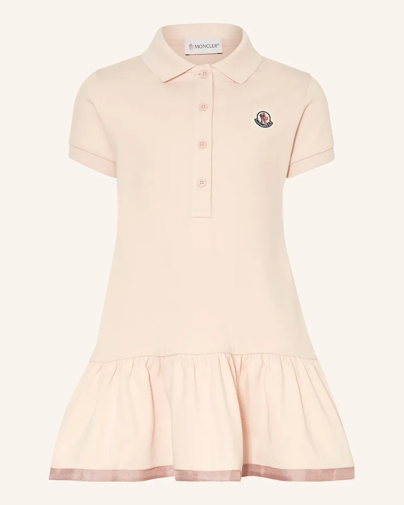 Moncler Piqué-Polokleid rosa Hellrosa