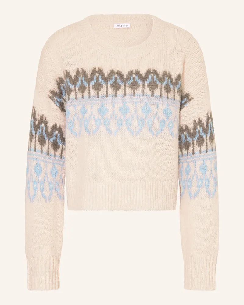 Mrs & HUGS Pullover mit Alpaka Hellgrau