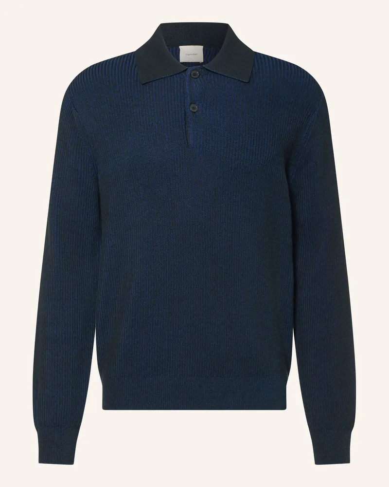 Calvin Klein Strick-Poloshirt schwarz Schwarz