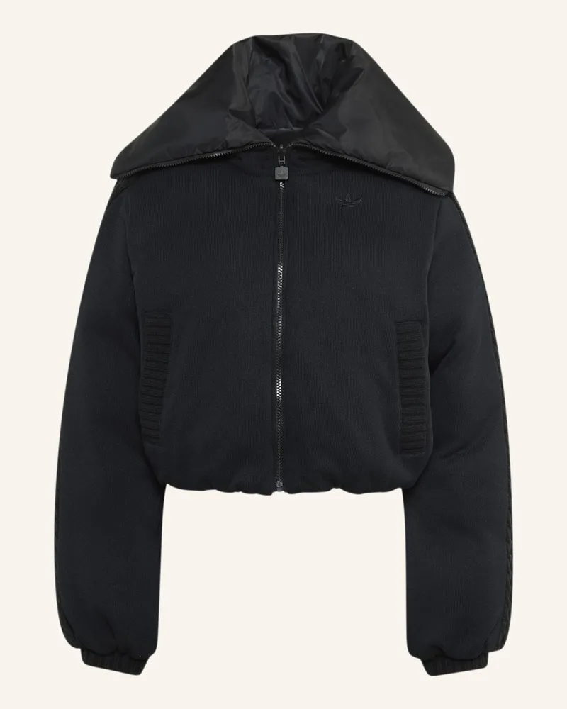 adidas Puffer Jacke, Gewirktes Material schwarz Schwarz