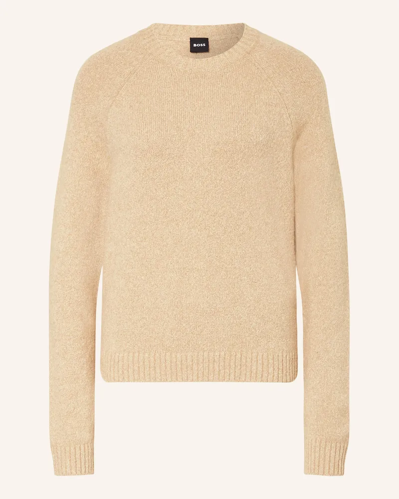 HUGO BOSS Pullover FEBISAN mit Alpaka Beige