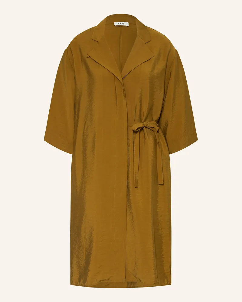 COS Kleid mit 3/4-Arm Cognac