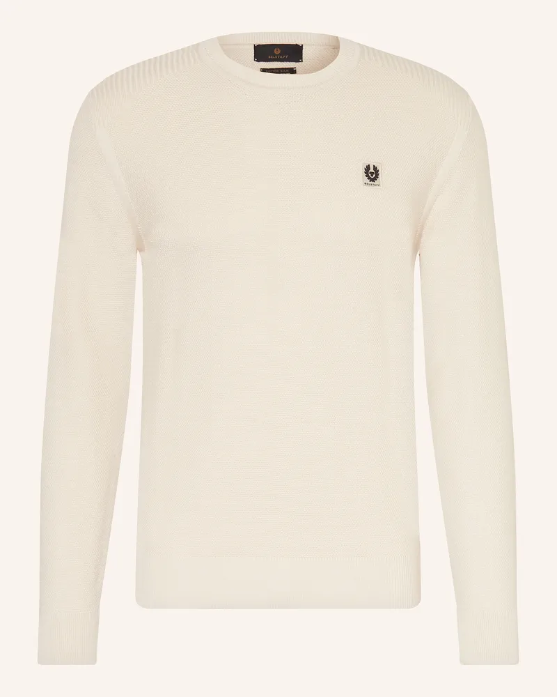 Belstaff Pullover Coast Mit Seide weiss Hellgrau