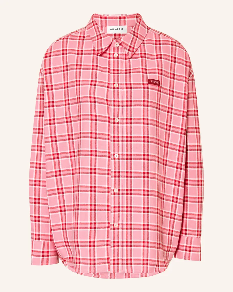 OH APRIL Hemdbluse Vivian Aus Flanell rot Rosa
