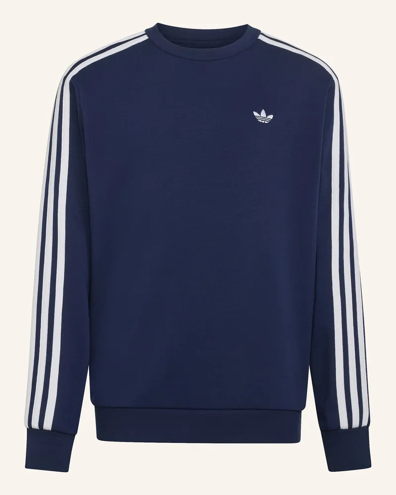 adidas Lockeres 3-Streifen Rundhals-Sweatshirt blau Blau
