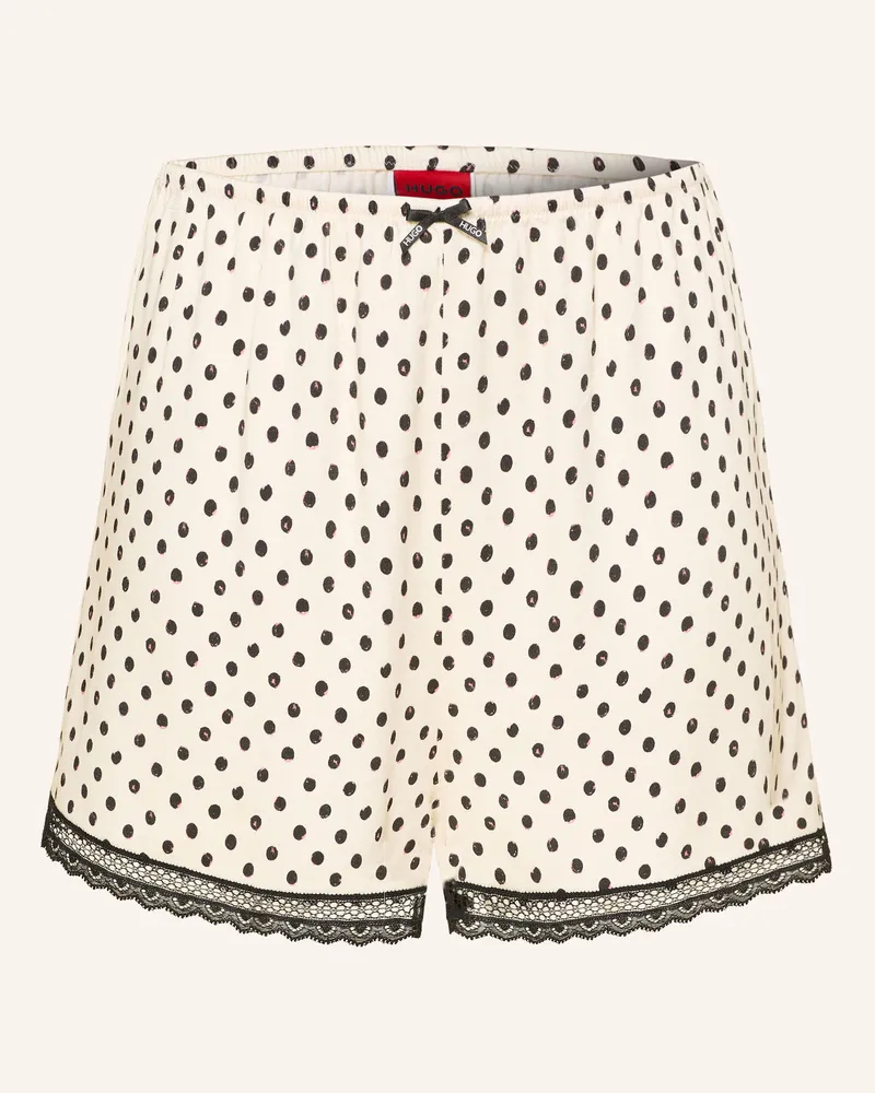 HUGO BOSS Schlafshorts Polka Dot weiss Beige