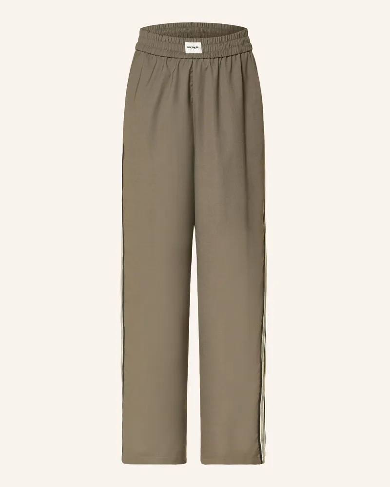 Karo Kauer Marlenehose Mit Galonstreifen gruen Oliv