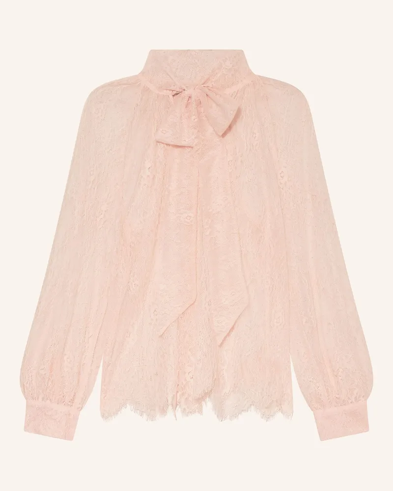 Oui  Schluppenbluse Aus Spitze rosa Hellrosa