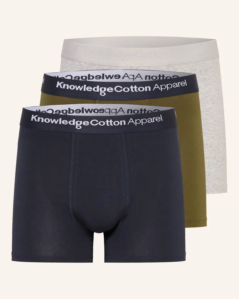 Knowledge Cotton Apparel 3er-Pack Boxershorts COTTON STRETCH Oliv