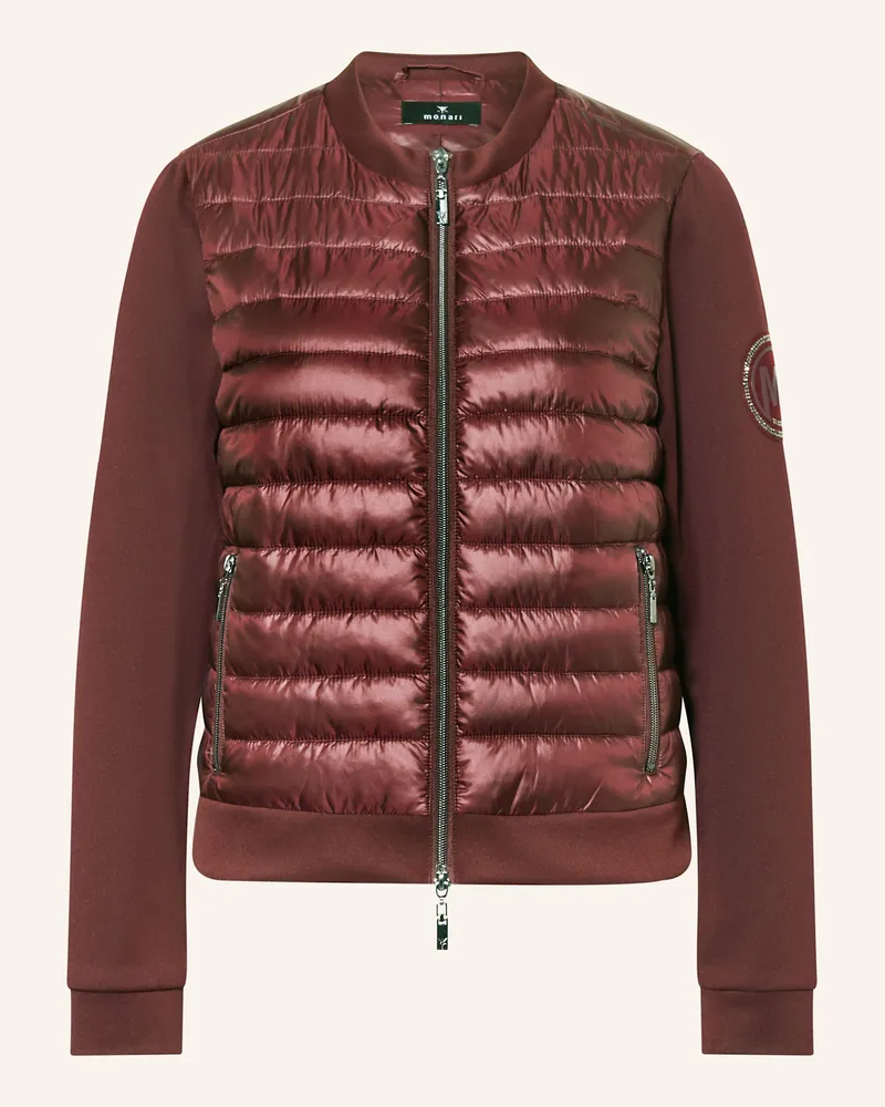 monari Steppjacke im Materialmix Dunkelrot