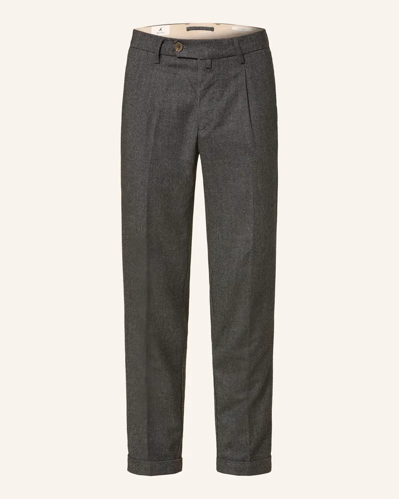 MYTHS Flanellhose Extra Slim Fit Schwarz