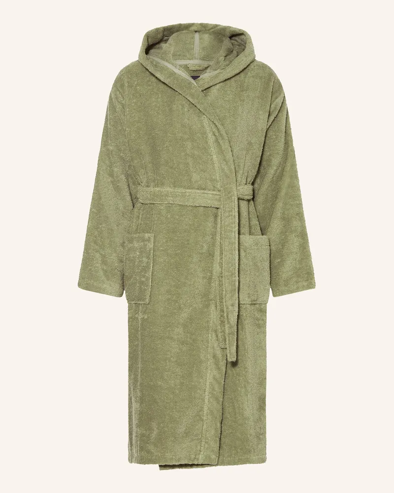 Marc O'Polo Herren-Bademantel Mit Kapuze gruen Dunkelgrün