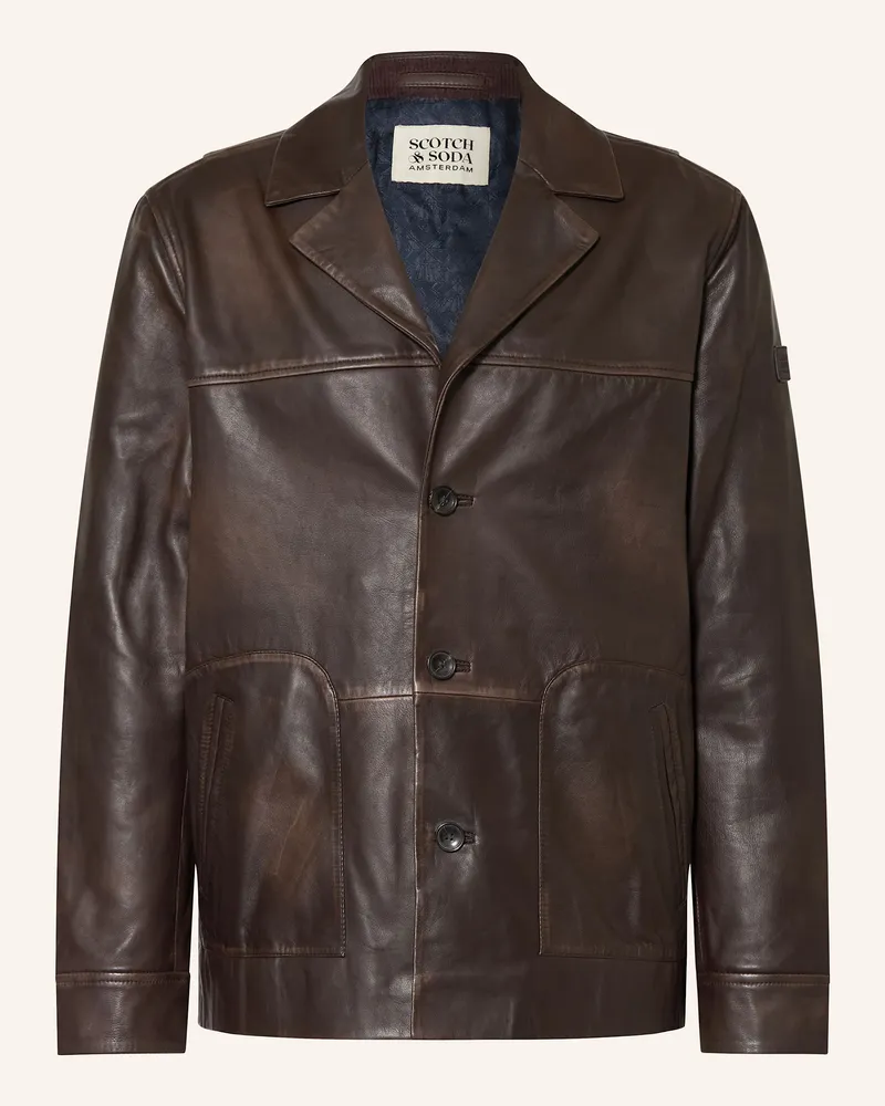 Scotch&Soda Lederjacke Dunkelbraun