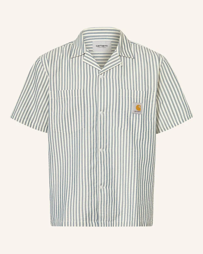 Carhartt WIP Resorthemd Leavel Comfort Fit grau Blaugrau