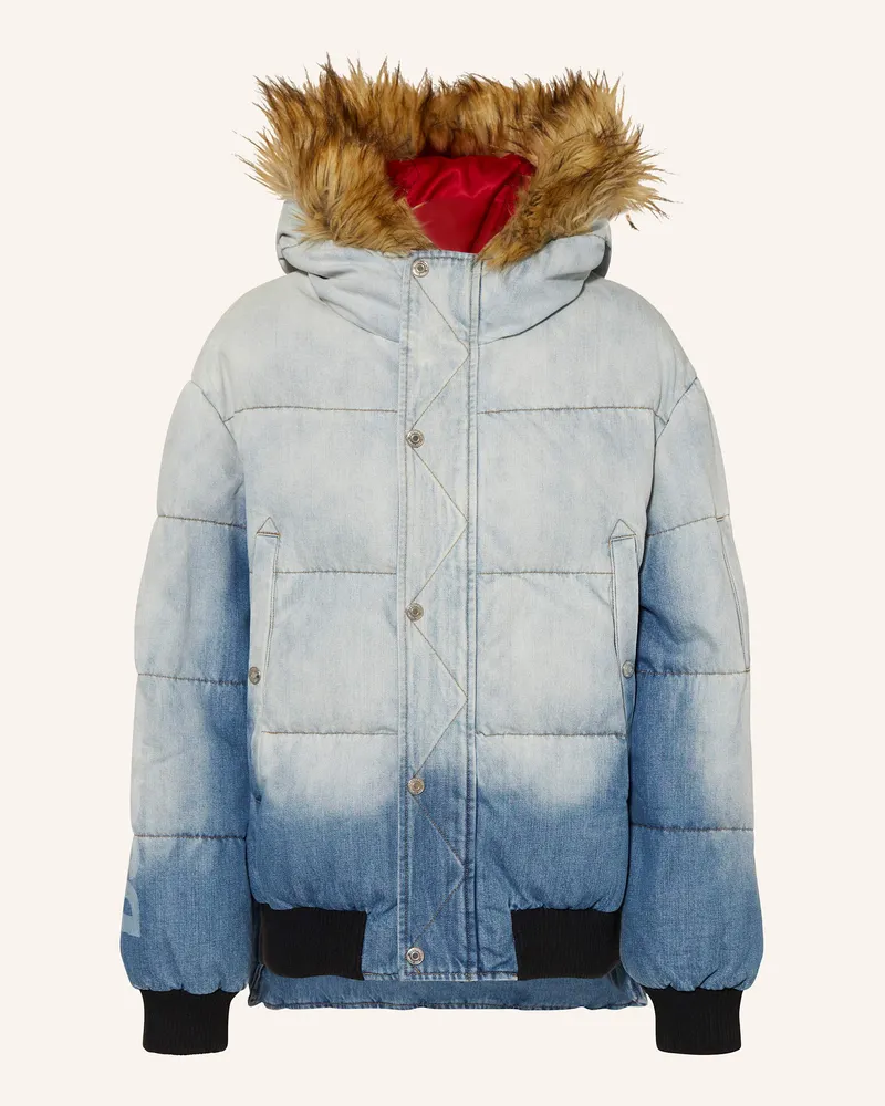 Dsquared2 Steppjacke mit Kunstfell Hellblau