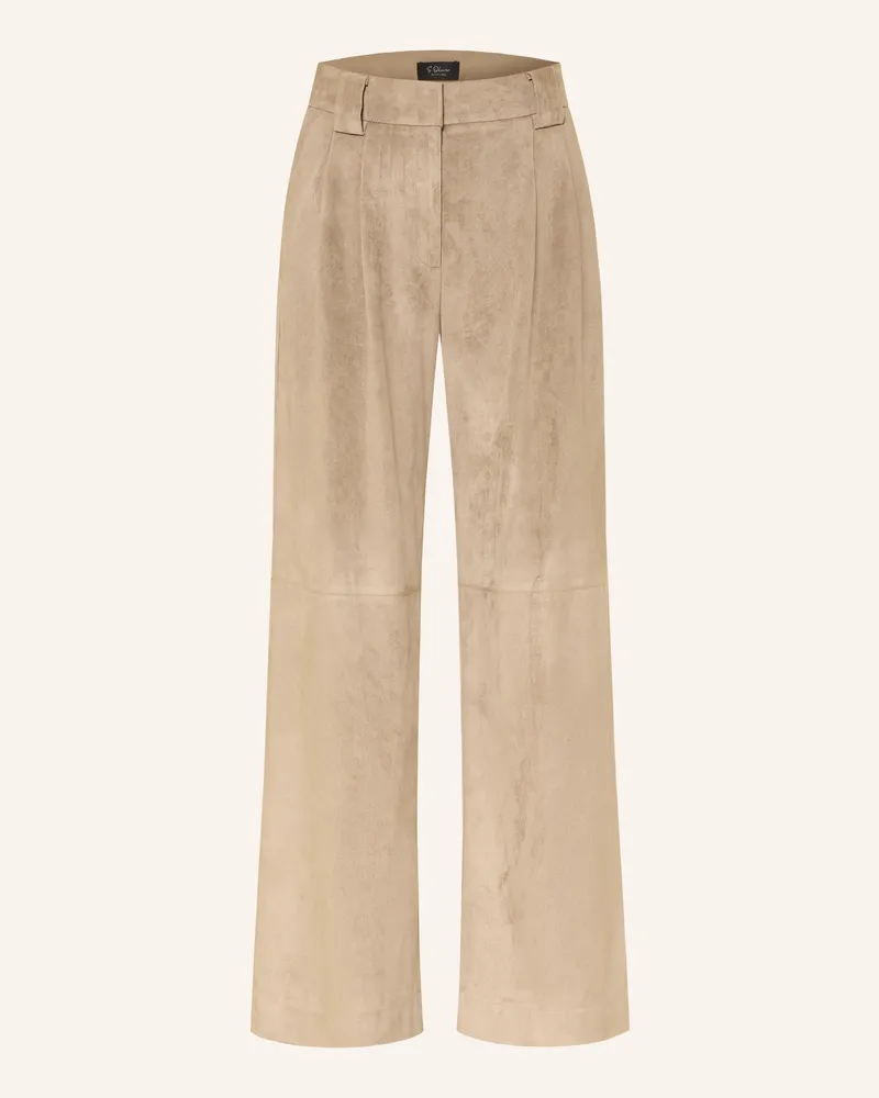 S.Oliver Hose In Lederoptik beige Hellbraun