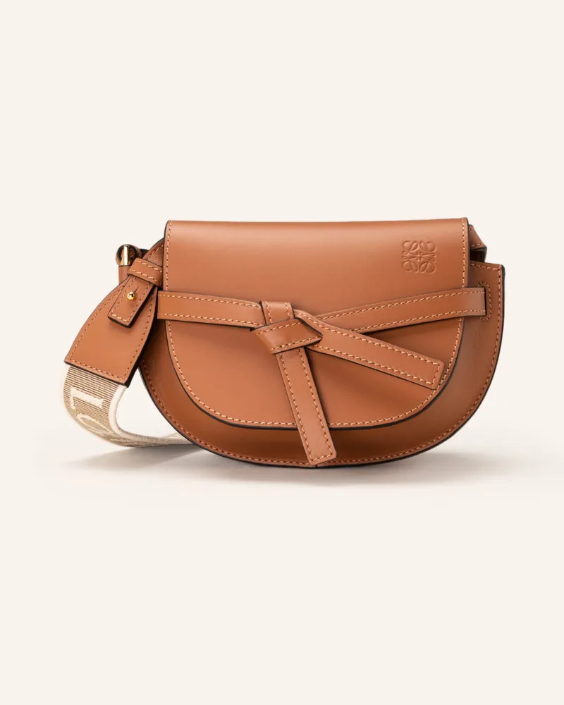 Loewe Umhängetasche MINI GATE DUAL Cognac