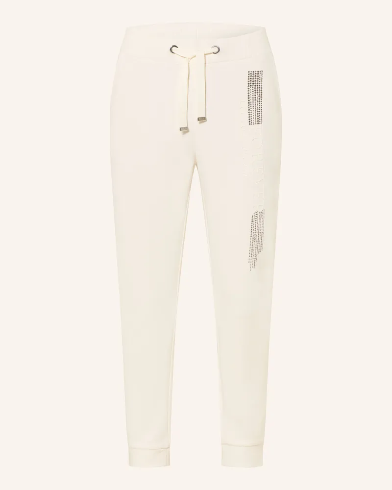 monari Sweatpants mit Schmucksteinen Ecru