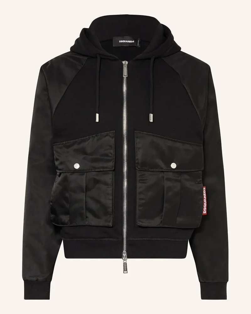 Dsquared2 Jacke im Materialmix Schwarz