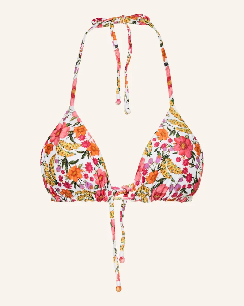 FARM Rio Triangel-Bikini-Top BANANA FLOWERS Weiss