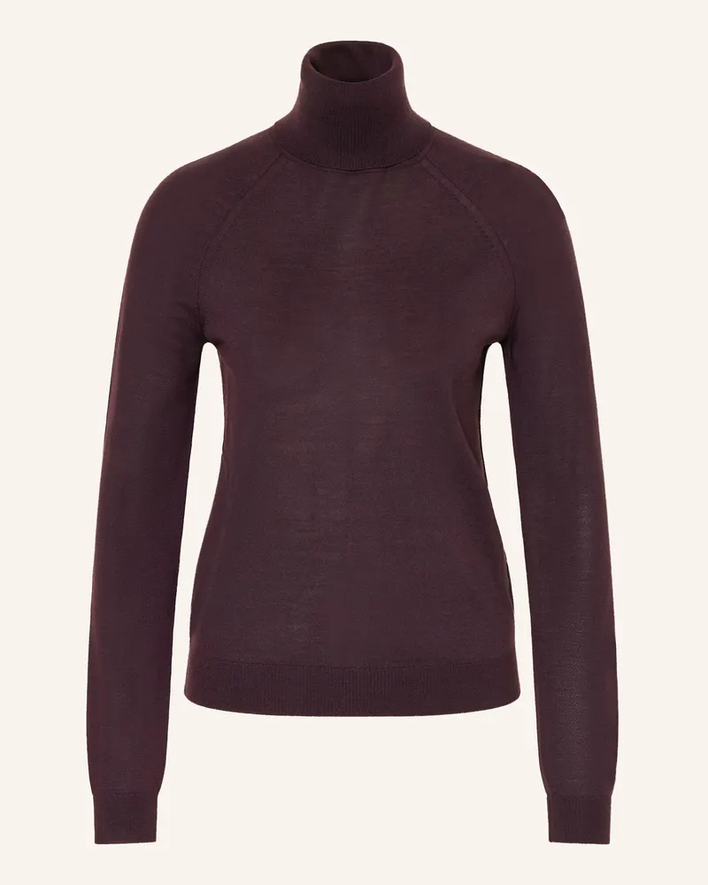 HUGO BOSS Rollkragenpullover Frizani rot Dunkellila