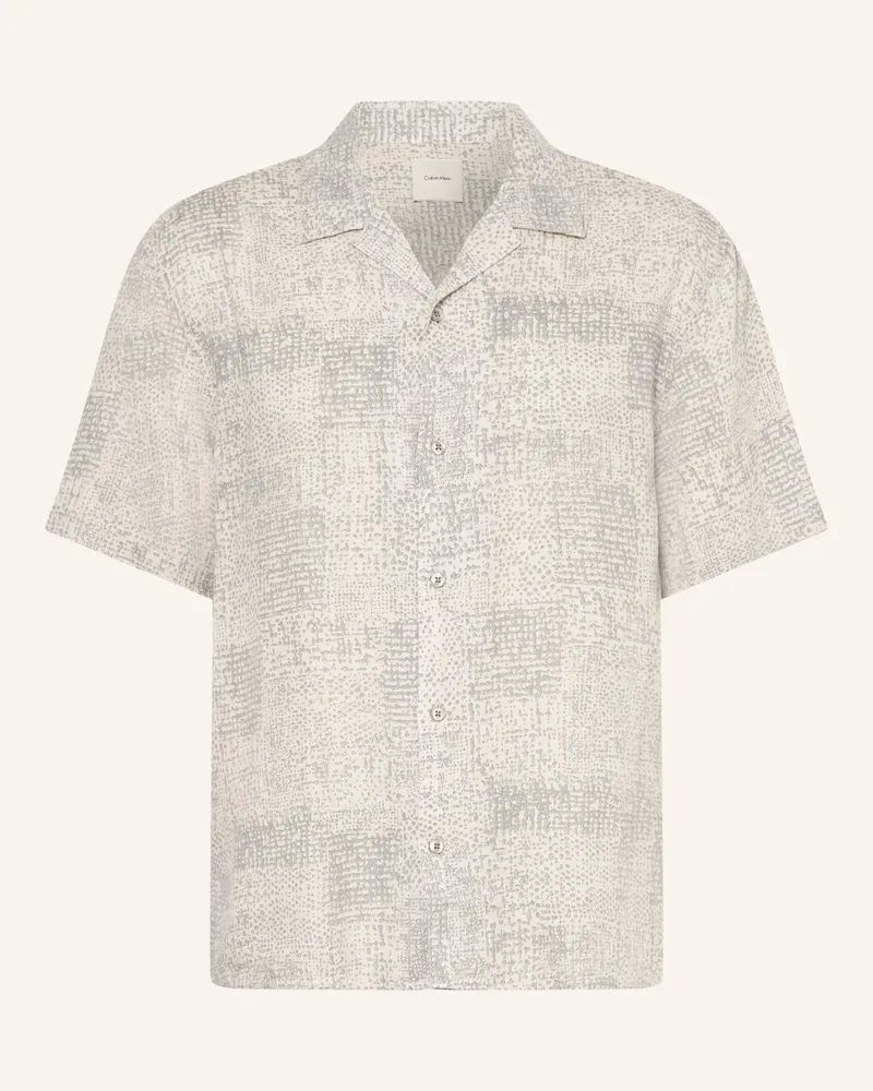 Calvin Klein Resorthemd Easy Fit Mit Leinen grau Grau