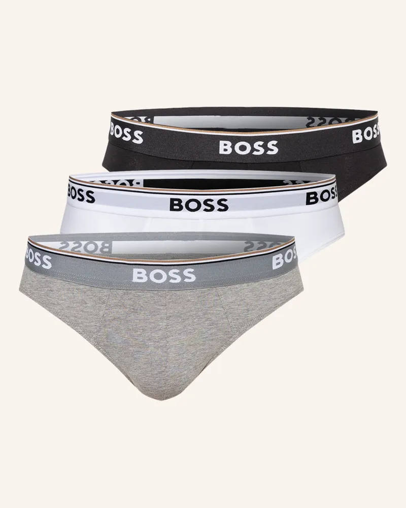 HUGO BOSS 3er-Pack Slips weiss Grau