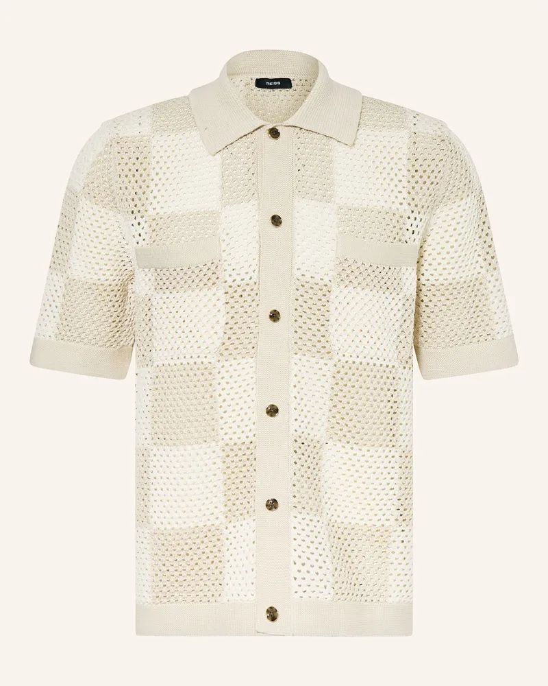 Reiss Häkelhemd Alfred Regular Fit beige Beige