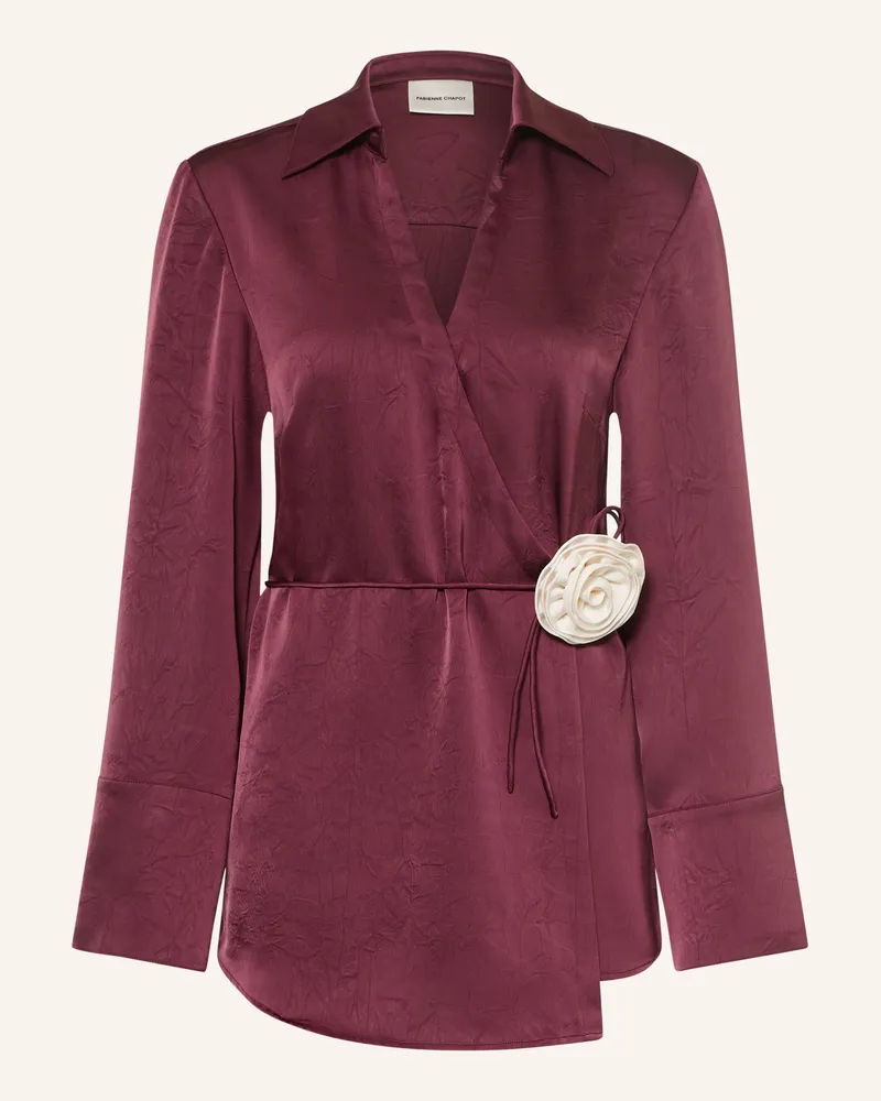 Fabienne Chapot Wickelbluse Emma Aus Satin rot Altrosa