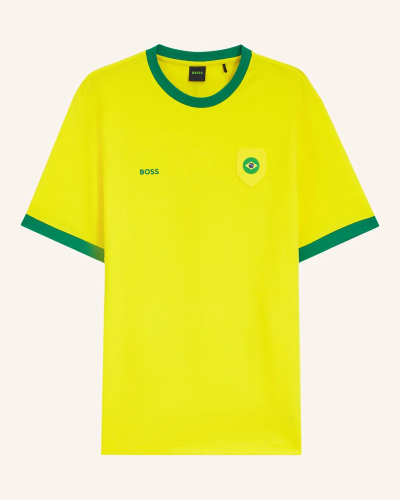 HUGO BOSS T-Shirt TS_BB BC LUX TEE Regular Fit Hellgelb