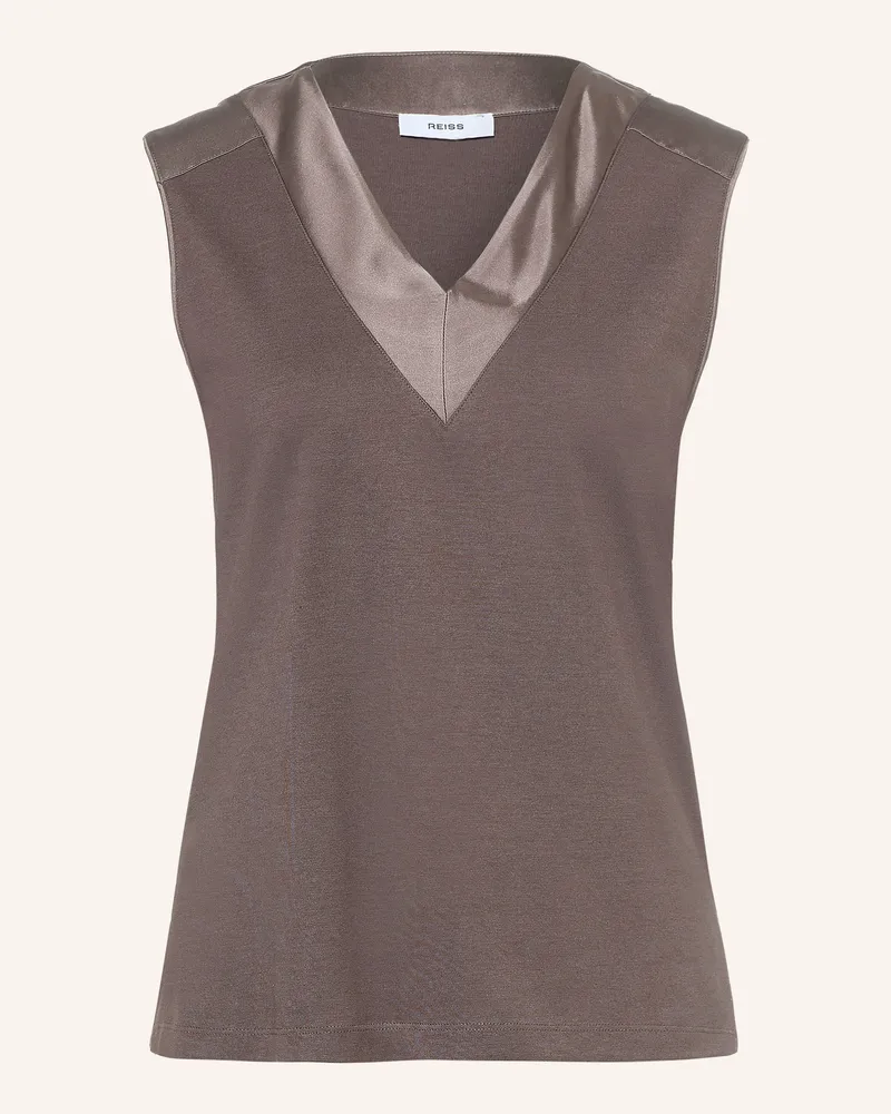 Reiss Top Kallie Im Materialmix braun Taupe