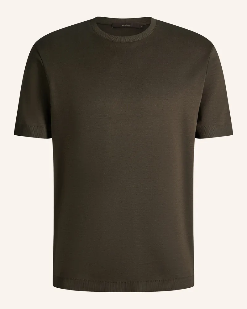 windsor. Strickshirt Floro gruen Oliv