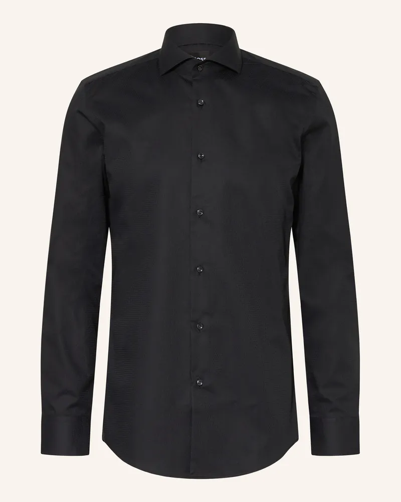 HUGO BOSS Hemd H-HANK Slim Fit Schwarz