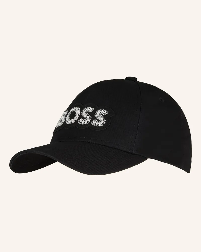 HUGO BOSS Cap LILYAN mit Schmucksteinen Schwarz