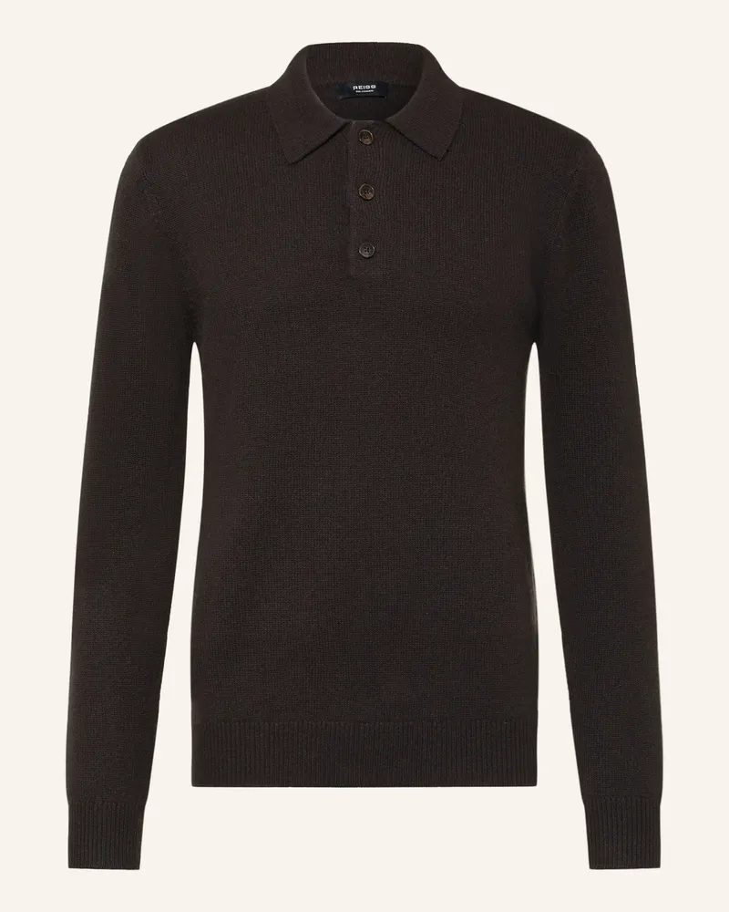Reiss Strick-Poloshirt Daunton Aus Cashmere braun Dunkelbraun