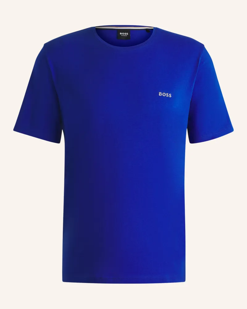 HUGO BOSS Loungewear Oberteil MIX&MATCH T-SHIRT R Regular Fit Blau