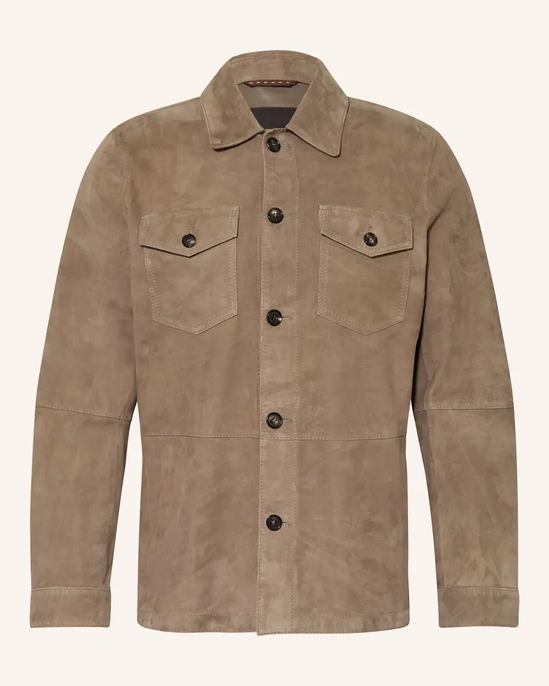 windsor. Leder-Overjacket OLEANO Khaki