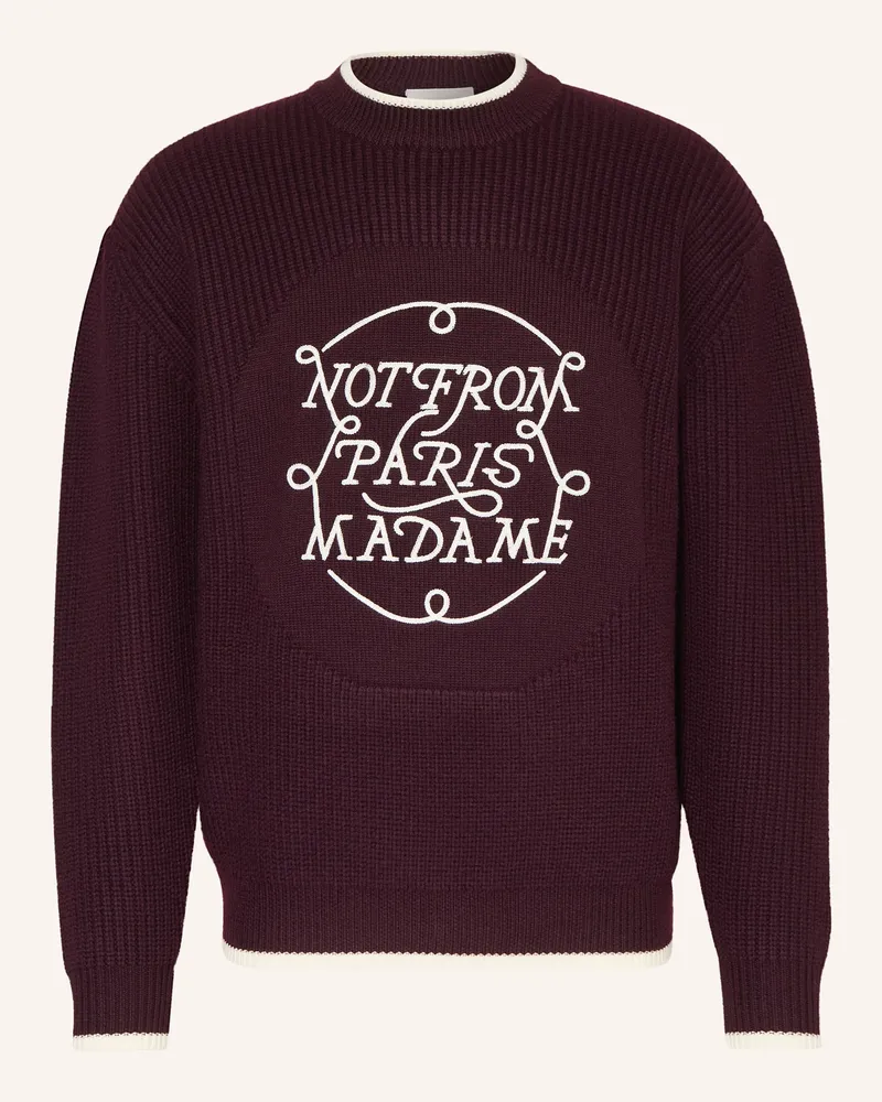 Drôle de Monsieur Pullover LA MAILLE aus Merinowolle Dunkelrot