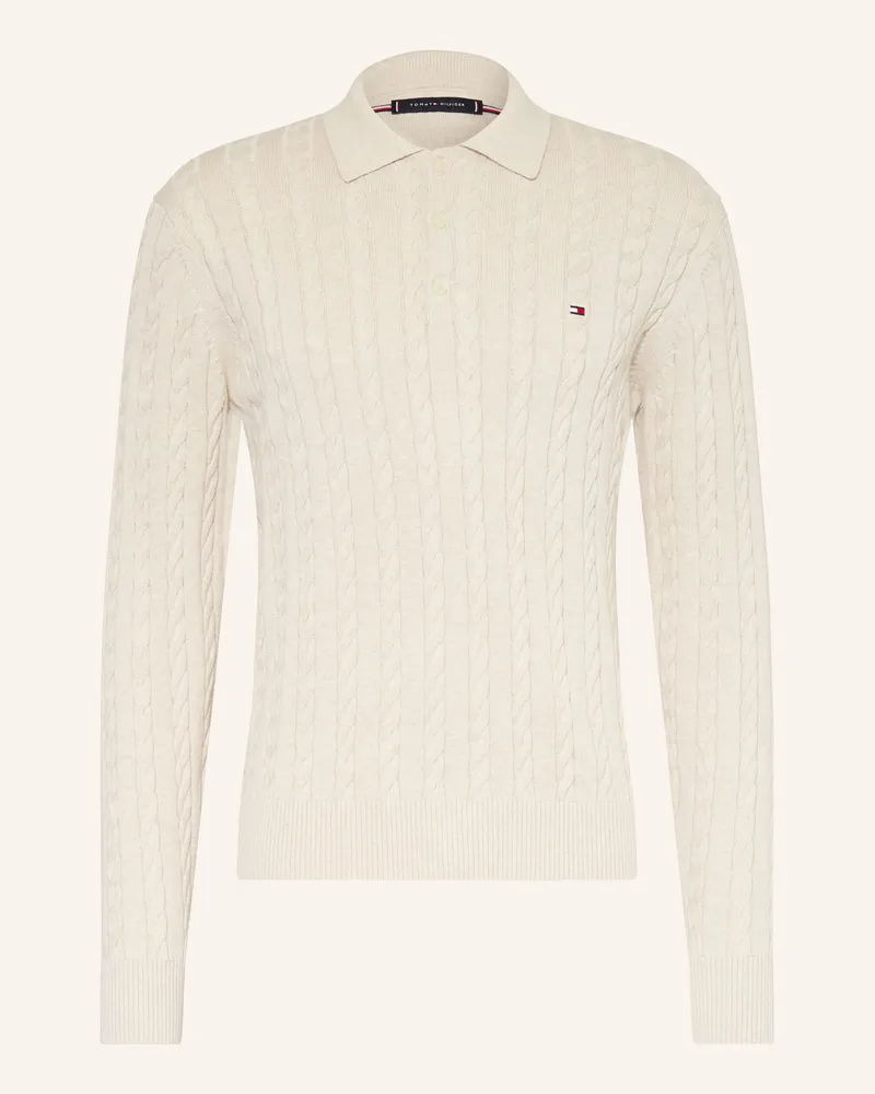Tommy Hilfiger Strick-Poloshirt Ecru