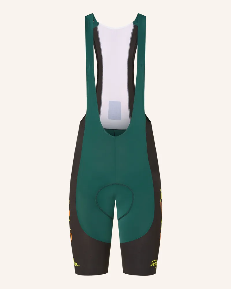 Rapha Radhose AMANI PRO TEAM POWERWEAVE BIBS mit Trägern und gepolstertem Einsatz Petrol
