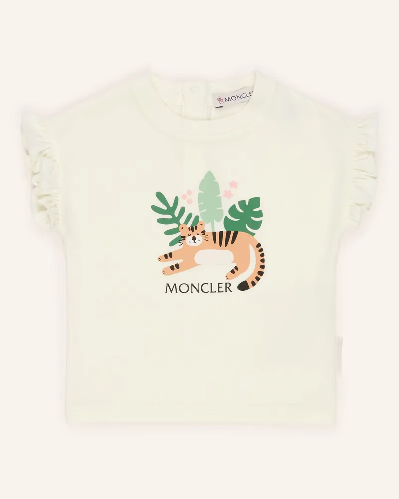 Moncler T-Shirt Mit Rüschen weiss Creme