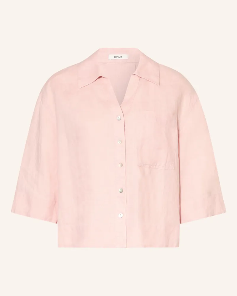 OPUS Blusenshirt Flippa Aus Leinen rosa Hellrosa