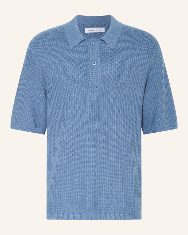 Samsøe & Samsøe Strick-Poloshirt SADEM Blau