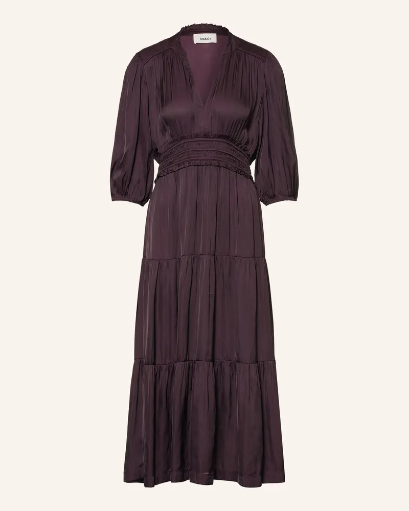 ba&sh Satinkleid Cleli Mit 3/4-Arm lila Dunkellila