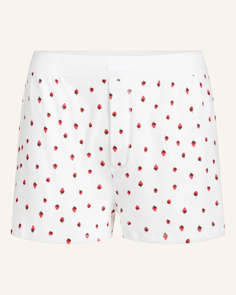 SKIMS Lounge-Shorts Cotton Rib weiss Snow