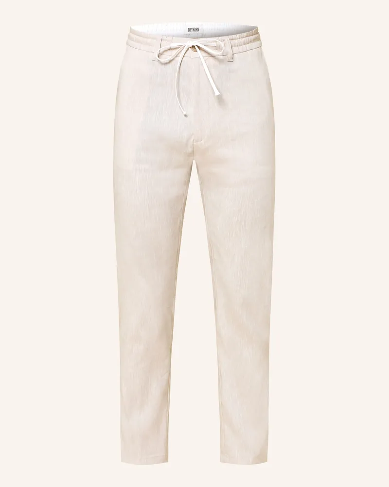 Drykorn Hose Deger Im Jogging-Stil Regular Fit Mit Leinen beige Beige