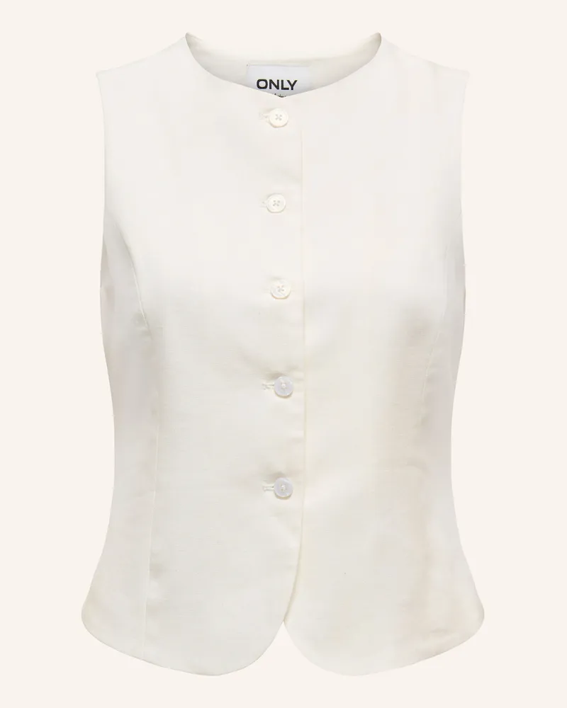 only Blazerweste mit Leinen Weiss